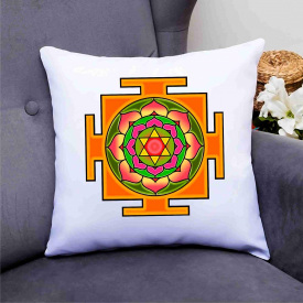Подушка декоративная с принтом "Янтра. Yantra. bhuvaneswari yantra cash. Бхуванесвари Янтра" Push IT Белый Кавун П000692