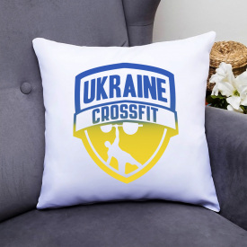 Подушка декоративная с принтом "Ukraine crossfit" Push IT Белый Кавун П000629