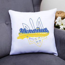 Подушка декоративная с принтом "Украина и Герб страны" Push IT Белый Кавун П000493