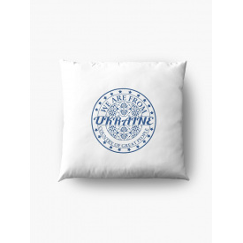 Подушка декоративная с принтом "We are from Ukraine countre of great people" Push IT Белый Кавун П000508