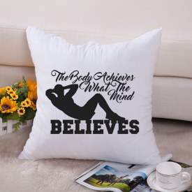Подушка декоративная с принтом "ММА The body Achieves what the mind believes" Push IT Белый Кавун П000654