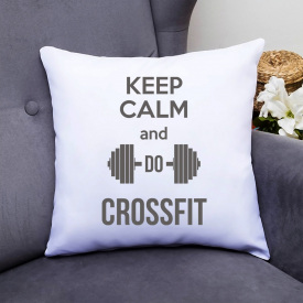 Подушка декоративная с принтом "Keep calm and do crossfit" Push IT Белый Кавун П000628