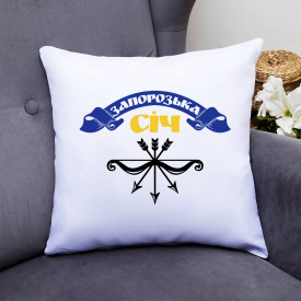 Подушка декоративная с принтом "Запорожская сечь" Push IT Белый Кавун П000561