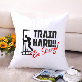 Подушка декоративная с принтом "Train Haro. Be strong" Push IT Белый Кавун П000621