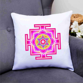 Подушка декоративная с принтом "Янтра. Yantra. kamana yantra. Камна Янтра" Push IT Белый Кавун П000689