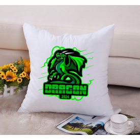 Подушка декоративная с новогодним принтом "Dragon 2024. Дракон 2024" Push IT Белый Кавун П000704