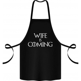 Фартук с принтом Арбуз Wife is coming 68 см Черный