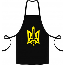 Фартук с принтом Арбуз Герб Украины 68 см Черный