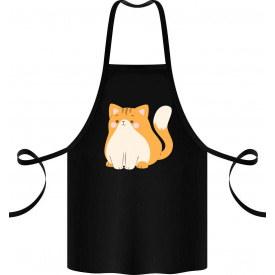 Фартук с принтом Арбуз Толстый кот 68 см Черный