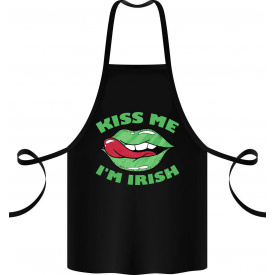 Фартук с принтом Арбуз Kiss me I'm irish 68 см Черный