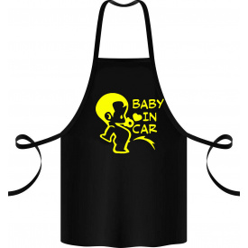 Фартук с принтом Арбуз Baby in car 68 см Черный