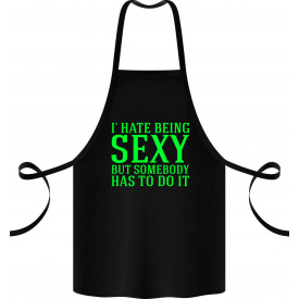 Фартук с принтом Арбуз I' hate being sexy but somebody has to do it 68 см Черный