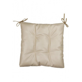 Подушка на стул с экокожи Прованс 40х40 см Бежевый/молочный (8405)