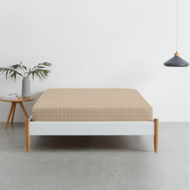 Простынь полутораспальная Cosas BEIGE GEOMETRY Ранфорс 155х240 см Бежевый