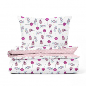 Детский комплект без простыни Cosas LOLLIPOPS Ранфорс 110х140 см Розовый