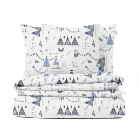 Полутораспальный комплект без простыни Cosas DREAM WIGWAMS Ранфорс 160х220 см Голубой