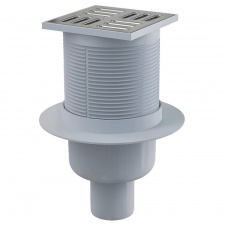 Трап сливной ALCA PLAST APV2 105х105/50 мм вертикальный серый