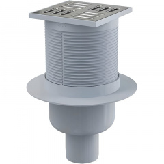 Трап сливной ALCA PLAST APV32 105х105/50 мм вертикальный комбинированный серый Конотоп
