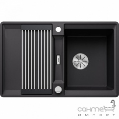 Прямоугольная кухонная мойка на одну чашу с сушкой Blanco Adira 45 S-F Silgranit 527596 вулканический серый Біла Церква