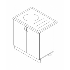 Тумба-мойка с накладной мойкой 600 МАКСИ МЕБЕЛЬ Дуб трюфель (5103389) Нежин