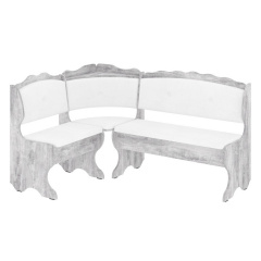 Кухонний куточок GourmetGrove-1 (шкірзам, білий + бетон, 150х110 см) Хмільник