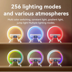 Настольная аккумуляторная смарт лампа со встроенным аккумулятором UKC Smart RGB 15W Light Sound Machine Bluetooth Белая Київ