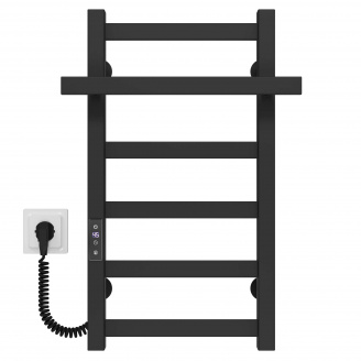 Полотенцесушитель электрический Nicolе П6 300х600 Deffi Черный JD04 (A.NI.60.30.6.E.B.L.2)