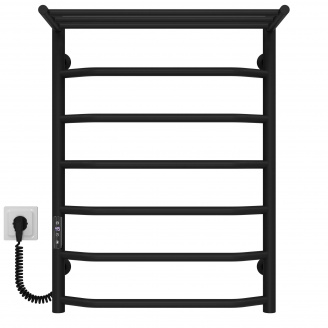 Полотенцесушитель электрический Трапеция с полкой П7 500х700 Deffi Черный JD03 (C.TP.70.50.7.E.B.L.1)