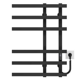 Полотенцесушитель электрический Atena П6 150х700 Deffi Черный JD04 (A.AT.70.15.6.E.B.R.2)