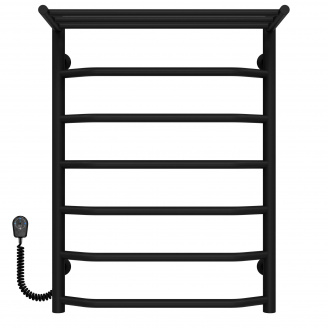 Полотенцесушитель электрический Трапеция с полкой П7 500х700 Deffi Черный EF16 (C.TP.60.50.5.E.B.L.5)