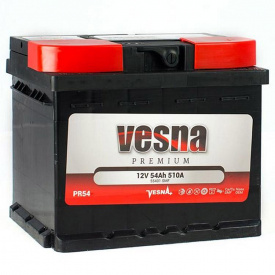 Аккумулятор автомобильный Vesna 54 Ah/12V Premium Euro (415 254)
