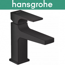 Смеситель Hansgrohe (art 32500670) для раковины однорычажный с сливным клапаном Push-Open, Metropol 100, Чёрный мат