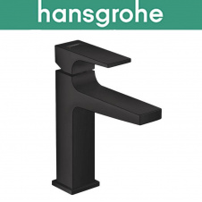 Смеситель Hansgrohe (art 32507670) для раковины однорычажный с сливным клапаном Push-Open, Metropol 110, Чёрный мат