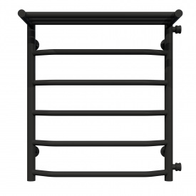 Полотенцесушитель водяной Трапеция с полкой П6 500х600 Deffi Черный (C.TP.60.50.6.B.C)