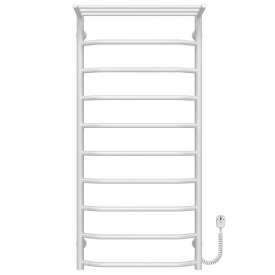 Полотенцесушитель электрический Трапеция с полкой П10 500х1100 Deffi Белый EF16 (C.TP.110.50.10.E.W.R.5)
