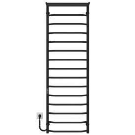 Полотенцесушитель электрический Трапеция с полкой П15 500х1600 Deffi Черный JD03 (C.TP.160.50.15.E.B.L.1)
