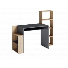 Стол компьютерный Tobi Sho ST-0025 с боковыми стелажами 1450х750х500 Антрацит/Дуб сонома