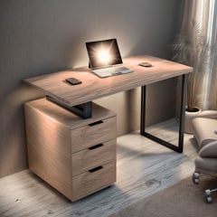 Стіл письмовий Tobi Sho MX-0003 з металевою опорою та шухлядами 1200х755х600 Дуб сонома Київ