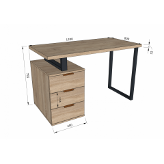Стіл письмовий Tobi Sho MX-0003 з металевою опорою та шухлядами 1200х755х600 Білий Ворожба