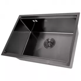 Кухонная мойка Nett NB-5742 570х420 из нержавеющей стали, черная (1,5 мм) + смеситель