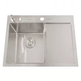Кухонная мойка Nett NB-6045(R) 600х450 с крылом нержавеющая сталь(браш) (1,5 мм)