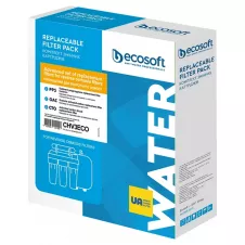 Улучшенный комплект картриджей ECOSOFT 1-2-3 для фильтров обратного осмоса с функцией экономии воды