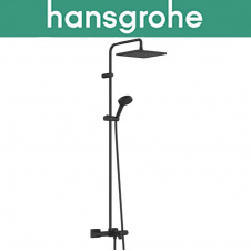 Душевая система для ванны с термостатом Hansgrohe (art 26900670) Vernis Shape Showerpipe 240 1jet, Чёрный мат