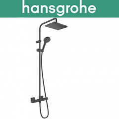 Душевая система с термостатом Hansgrohe (art 26097670) Vernis Shape Ecosmart Showerpipe 230 1jet, Чёрный мат Черновцы