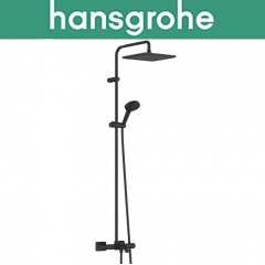 Душевая система для ванны с термостатом Hansgrohe (art 26900670) Vernis Shape Showerpipe 240 1jet, Чёрный мат Бердичев