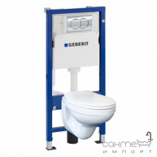 Фото - Подвесной унитаз с сидением дюропласт Kolo Idol + инсталляция Geberit Duofix Pro 20 118.315.21.2 панель хром Подвесной унитаз с сидением дюропласт Kolo Idol + инсталляция Geberit Duofix Pro 20 118.315.21.2 панель хром