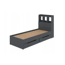 Ліжко дитяче Linio (215х83,5х118 см, з шухлядками, антрацит)