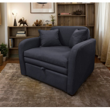 Диван прямий Tobi Sho Юніор-1.2 розкладний м'який велюр Magic Dark Grey, 1380х800х800 мм