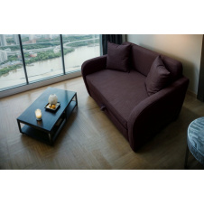 Диван Tobi Sho Юніор-1.4 для вітальні розкладний м'який велюр Magic Dark Brown, 1580х800х800 мм