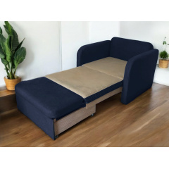 Диван Tobi Sho Юниор-1.4 для гостиной раскладной мягкий велюр Magic Navy, 1580х800х800 мм Золотоноша